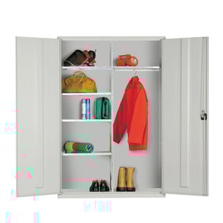 Extra wide clothing and equipment cupboard, 1830x1220x457 mm, grey