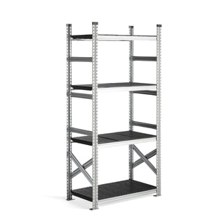 Galvanizirani skladiščni regal: osnovna enota: Š900xG500: črni