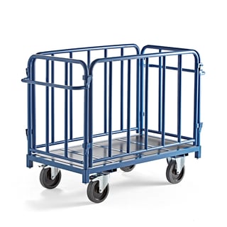 Platform trolley EMBARK, 4 sides, 1300x700 mm, 1200 kg, blue