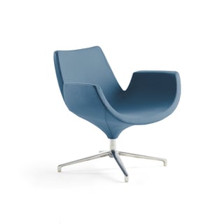 Loungestoel ENJOY, lage rugleuning, stoffig blauw