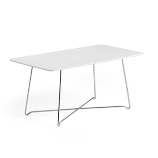 Sofatisch IRIS, rechteckig, 1100 x 600 x 510 mm, Chrom/Eiche weiß
