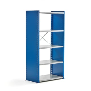Regali MIX, osnovna jedinica, 1740x800x500 mm, zatvoreni završni okvir, plava, siva