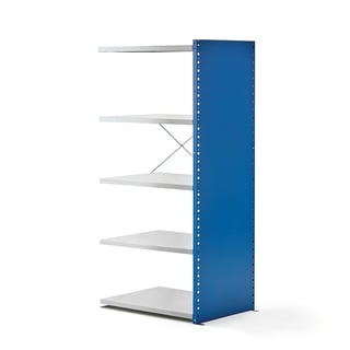 Regal MIX, dodatna enota, 1740x800x800 mm, zaprte stranice, modro/sivi