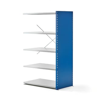 Regalsystem MIX, Erweiterungsmodul, 1740 x 1000 x 600 mm, geschlossen, blau/grau