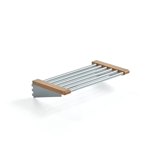 Shoe rack JEPPE, 600 mm, oak, alu