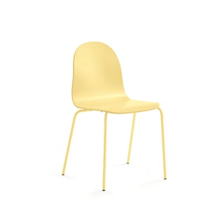 Tuoli GANDER, jalat, istuimen korkeus: 450 mm, maalattu, sinapinkeltainen