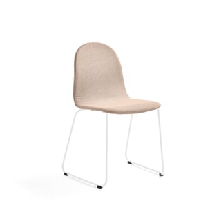 Chair GANDER, skid base, seat height: 450 mm, fabric, beige