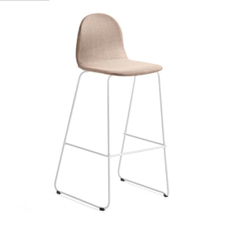 Baro kėdė GANDER, slidžių formos kojos, sėdynės aukštis 790 mm, audinys, beige