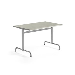 Bord PLURAL, 1200x700x720 mm, ljuddämpande linoleum, silver/grå