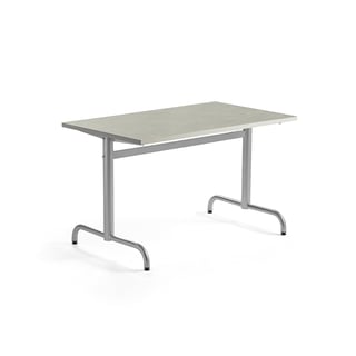 Bord PLURAL, 1200x700x720 mm, ljuddämpande linoleum, silver/grå