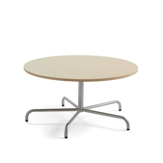 Table PLURAL, Ø1200x600 mm, noise reducing high pressure laminate, birch, silver