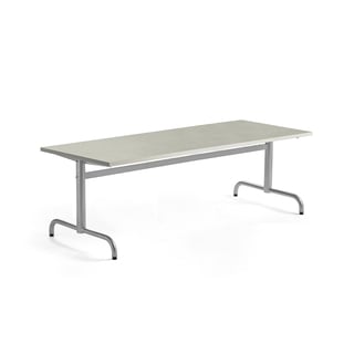 Table PLURAL, 1800x700x600 mm, linoleum top, grey, silver
