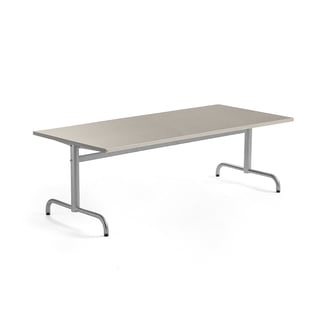 Bord PLURAL, 1800x800x600 mm, ljuddämpande linoleum, silver/grå