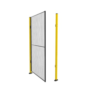 Jednokřídlé dveře X-GUARD, včetně sloupků a drátěné výplně, bez překladu, 2300x1500 mm