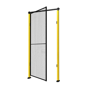 Single door X-GUARD incl. uprights and mesh, with frame, 2300x1500 mm