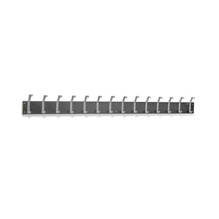 Coat rail HÄNGA, 2000 mm, 14 double hooks, black