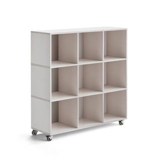 Lagereinheit RICO, mit Rollen, 9 Fächer, B 1200 mm, weiß