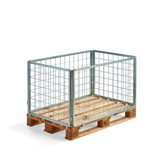 Pallcontainer VOLUME, 1200x800x660 mm, hela sidor