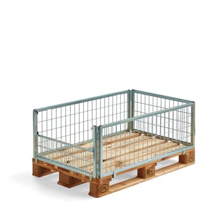 Võrekonteiner VOLUME, 1200 x 800 x 400 mm, lühem külg avatav