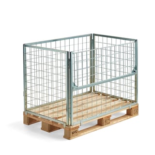 Pallecontainer VOLUME, 1200x800x800 mm, langsideåbning