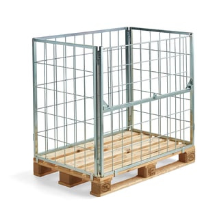 Pallecontainer VOLUME, L1200 B800 H1000 mm, nedfellbar langside