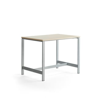 Tisch VARIOUS, 1200 x 800 x 900 mm, Birke/Silber