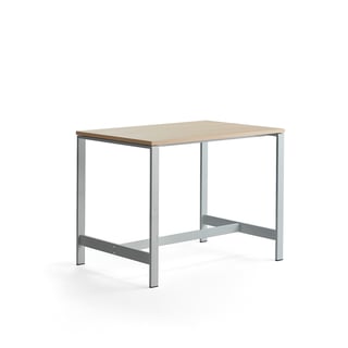 Stôl VARIOUS, 1200x800x900 mm, strieborná, dub