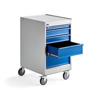 Skuffesektion SOLID med hjul, 5 skuffer