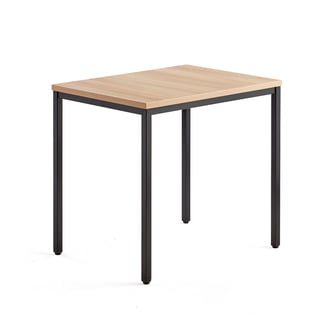 Beistelltisch QBUS, 800 x 600 mm, schwarz/Eiche