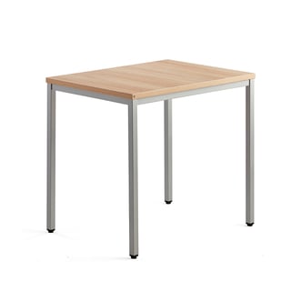 Avlastningsbord QBUS, 4-bensstativ, 800x600 mm, silver, ek