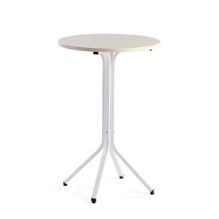 Baaripöytä VARIOUS, Ø700x1050 mm, valkoinen, koivu