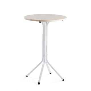Baaripöytä VARIOUS, Ø700x1050 mm, valkoinen, koivu