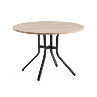 Borð Various, Ø1100x740 mm, svart/eik