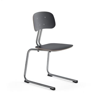 Elevstol YNGVE, medstativ, höjd 460 mm, silver/antracitgrå