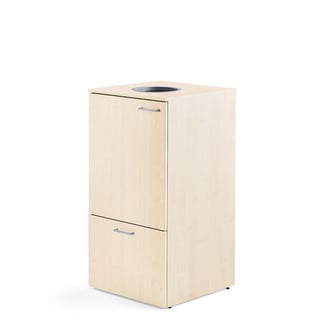 Waste sorting unit FAHRENHEIT, 1 drawer, birch, inc. 1 x bin + 2 x 25 L box