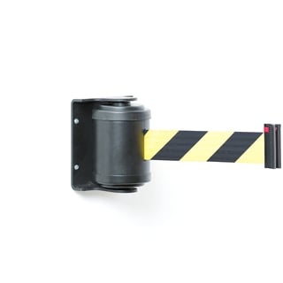 Stenska kaseta, 180°, D 4500 mm, črna, rumeno/črni trak