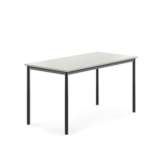 Bord BORÅS, L1400 B700 H720 mm, stativ antrasitt, høytrykkslaminat, grå