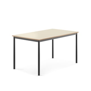 Pöytä BORÅS, 1400x800x720 mm, koivulaminaatti, antrasiitinharmaa
