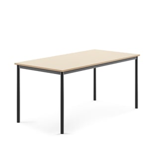 Pöytä BORÅS, 1600x800x720 mm, koivulaminaatti, antrasiitinharmaa