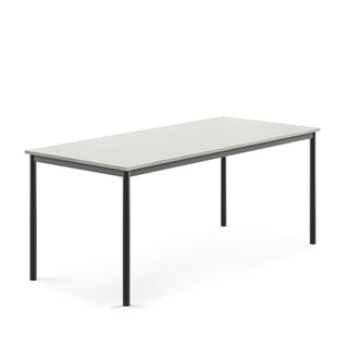 Pöytä BORÅS, 1800x800x720 mm, harmaa laminaatti, antrasiitinharmaa