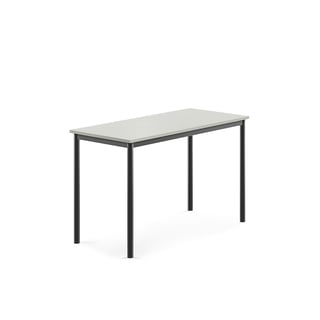 Bord BORÅS, 1200x600x760 mm, antracitgråt stel, højtrykslaminat, grå