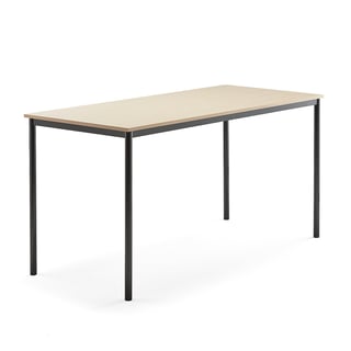 Pöytä BORÅS, 1800x800x900 mm, koivulaminaatti, antrasiitinharmaa