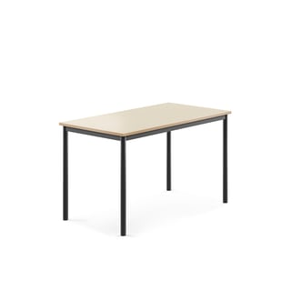 Pöytä SONITUS, 1200x700x720 mm, korkeapainelaminaatti HPL, koivu, antrasiitinharmaa