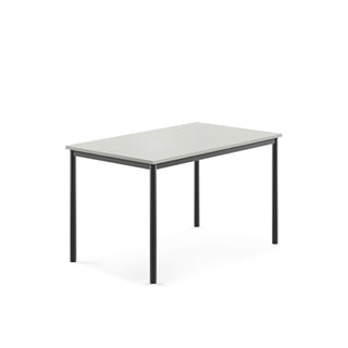 Bord SONITUS, 1200x800x720 mm, stativ antracitgrå, ljuddämpande högtryckslaminat, grå