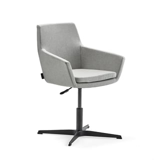 Konferensstol FAIRFIELD, svart, silvergrå