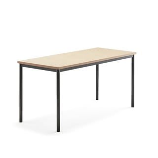 Desk SONITUS, 1600x700x760 mm, beige linoleum, anthracite