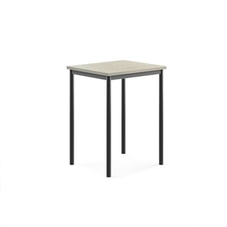Bord SONITUS, L700 B600 H900 mm, stativ antrasitt, lyddempende linoleum, grå