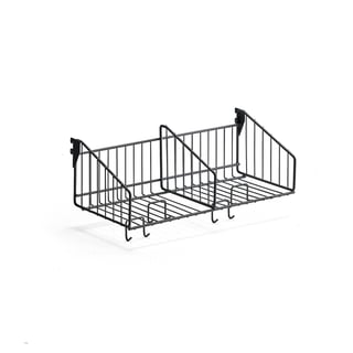 Extra hat shelf TRÅD, with hooks, W 600 mm, grey