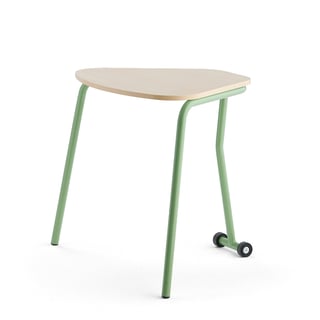 Skladací stôl HEX, 740x800x620 mm, breza, svetlozelený rám