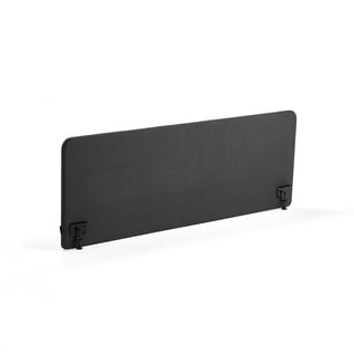 Desk screen ZONE, black brackets, 1800x650x36 mm, fabric Etna, anthracite